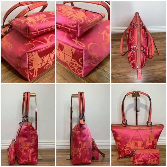 🧡Coach Fabric Tote & Matching Wristlet🧡 - Picture 3 of 8